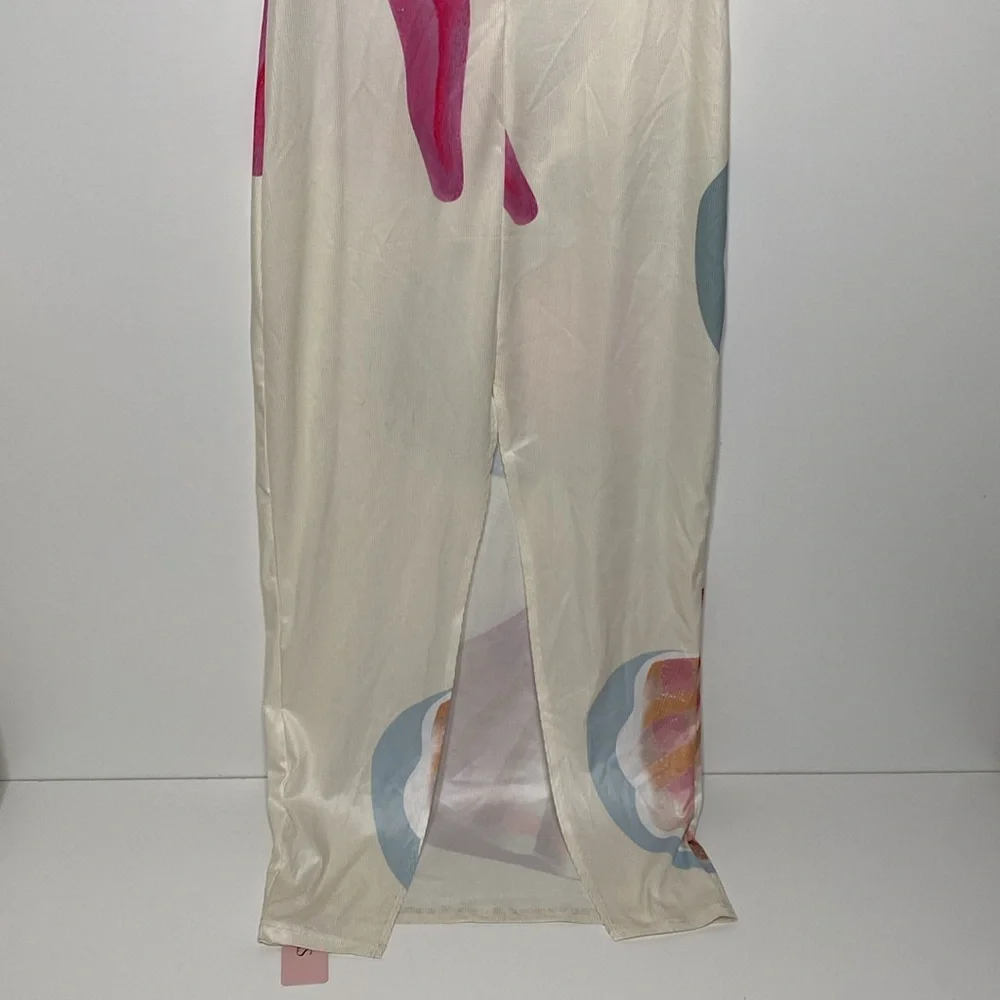 Micas Tropical Shell Print Fitted Sleeveless Maxi Dress Maruja Mallo Art Design - Picture 8 of 17